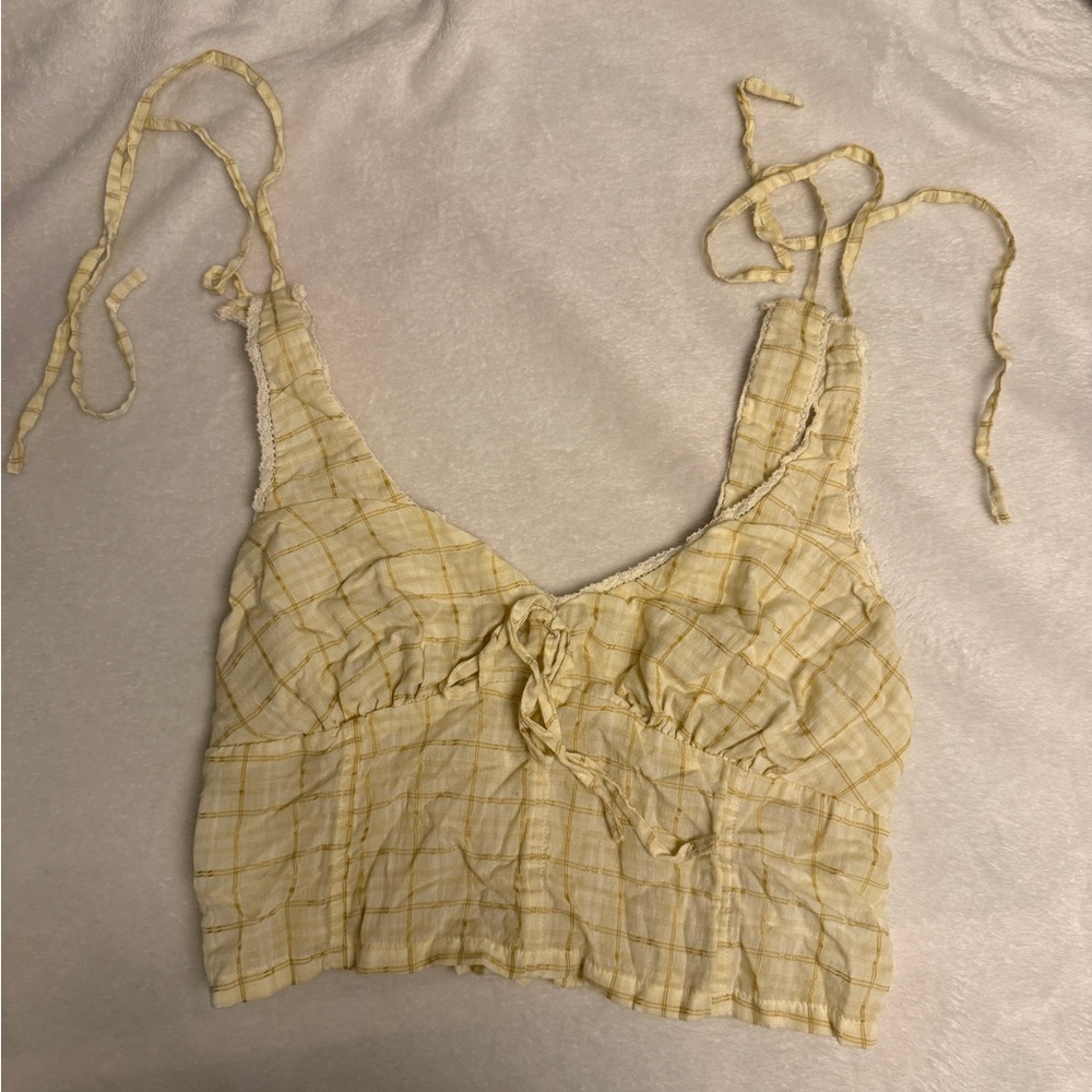 American Eagle Tie Shoulder Corset Tank Top